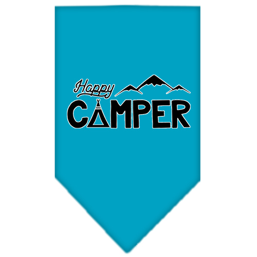 Happy Camper Screen Print Bandana Turquoise Large